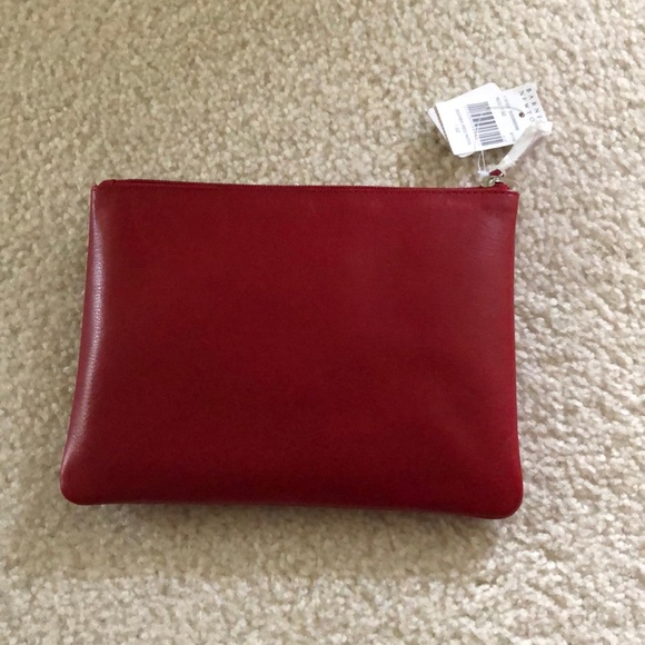 Barneys New York RIFD Leather Pouch. Red. New! - Picture 2 of 5